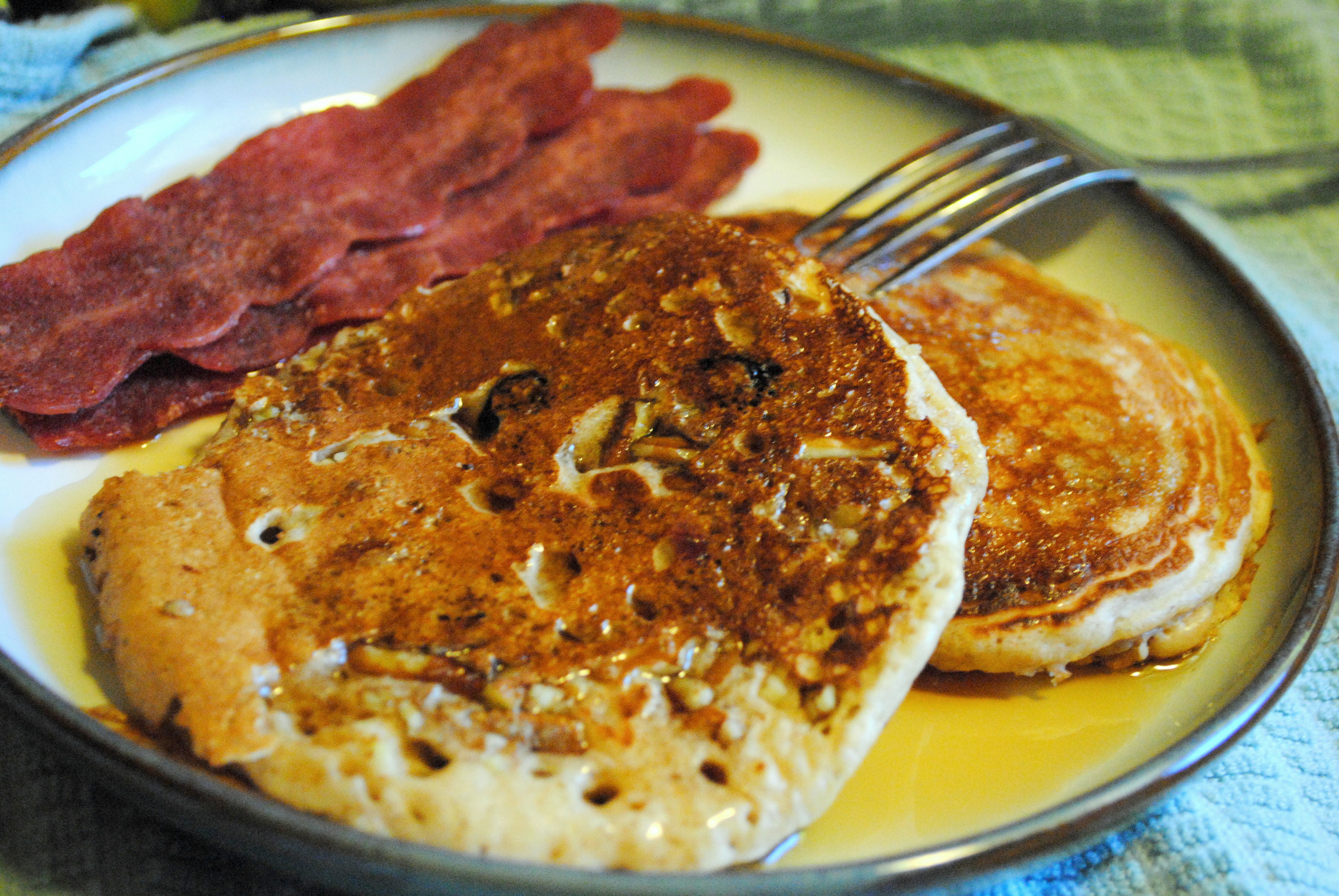 Whole Wheat Blueberry Pecan Pancakes