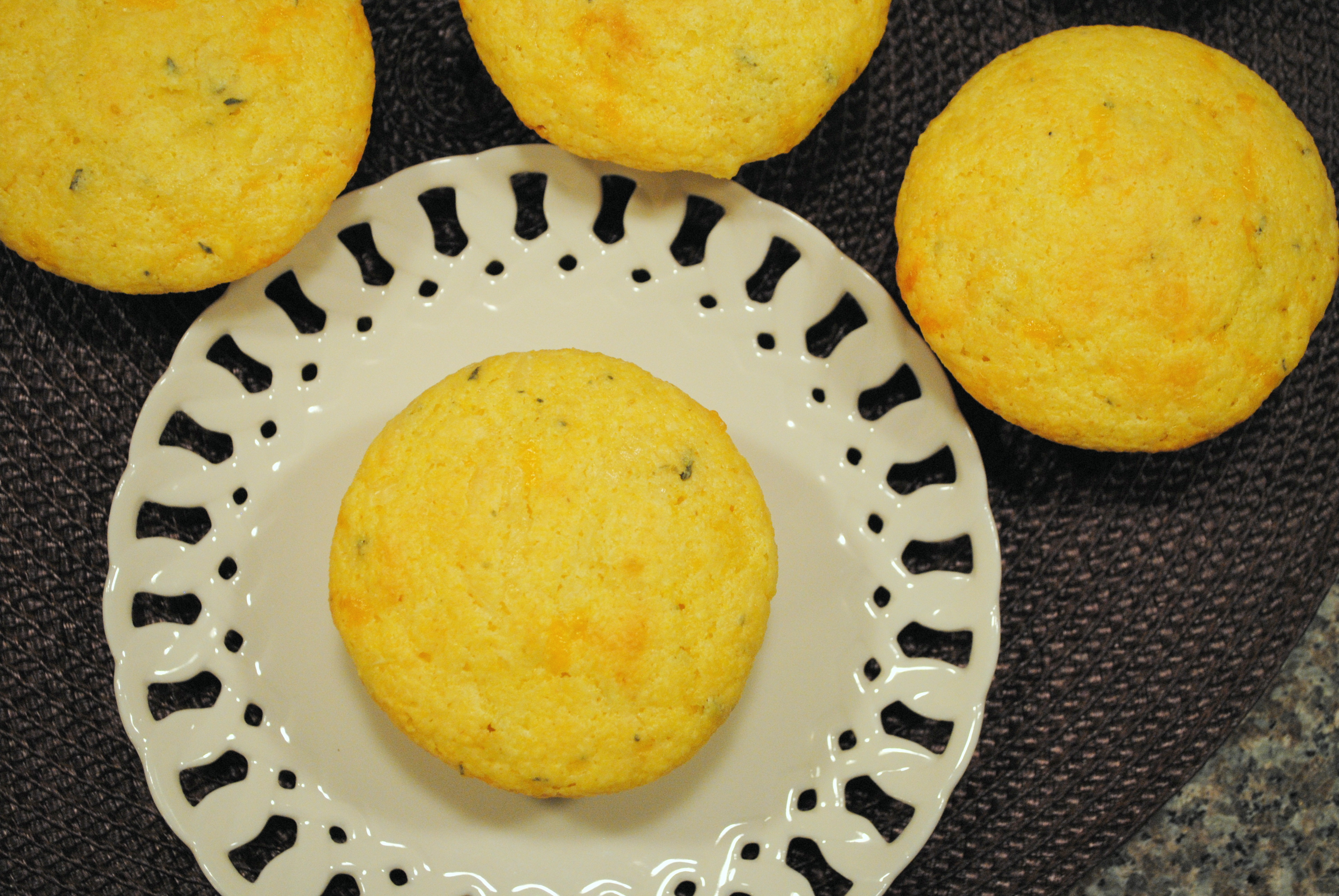 Cheddar Rosemary Corn Muffins
