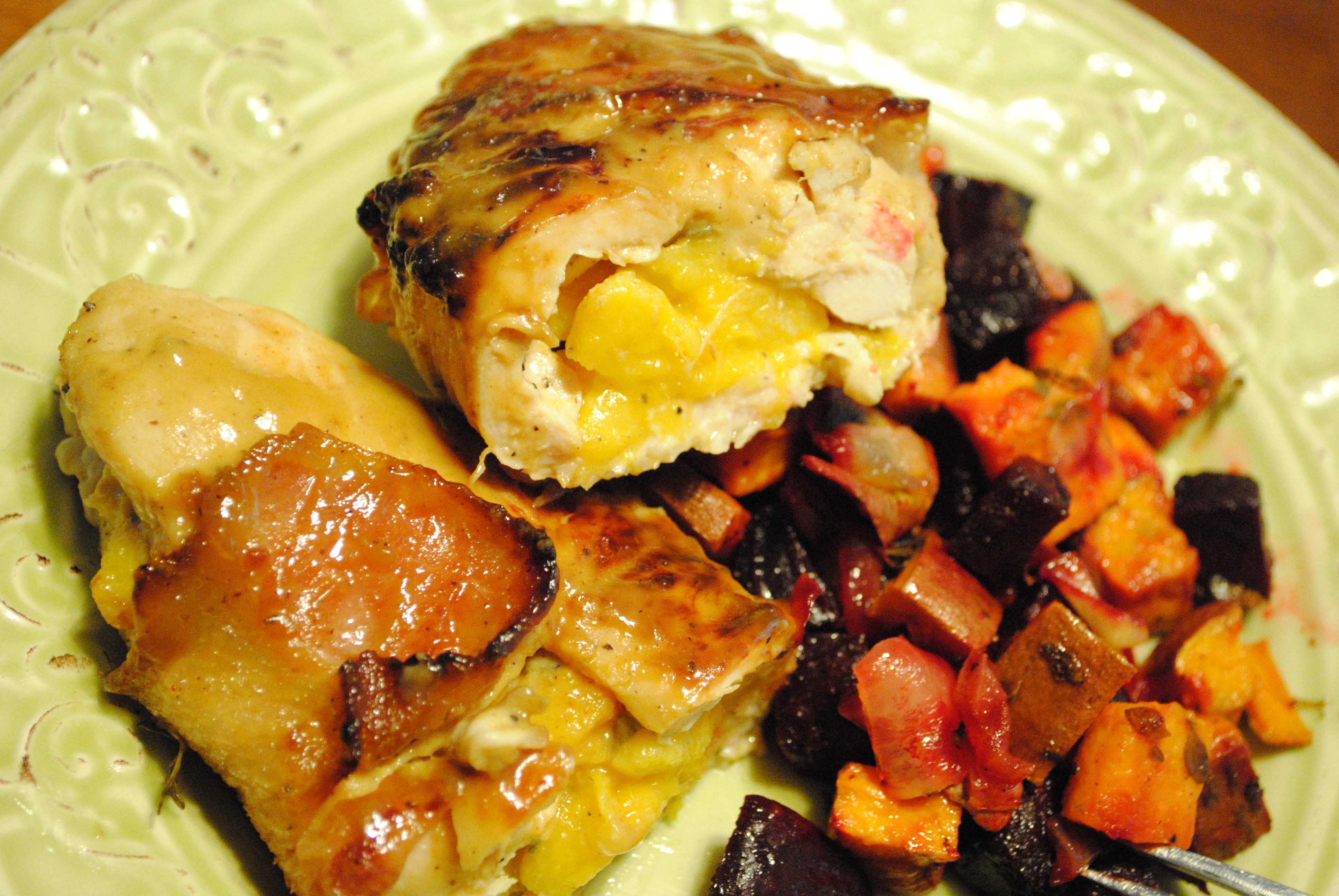 What’s in Season: Peach Stuffed Bacon Wrapped Chicken